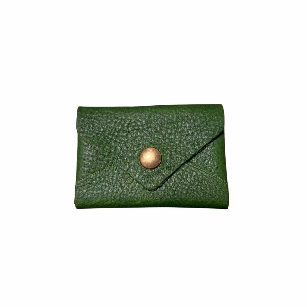 KMM & Company Green Leather Small Envelope Wallet